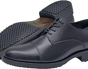 Stylish & Safe: Shoes for Crews Men Dress Oxfords - Slip-Resistant in Brown or Black